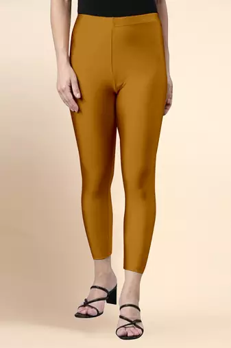 Trendmalls Microfiber elastane stretch soft cropped leggings with ultrasoft waistband