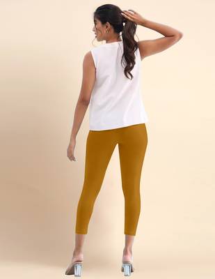 Trendmalls Microfiber elastane stretch soft cropped leggings with ultrasoft waistband 2
