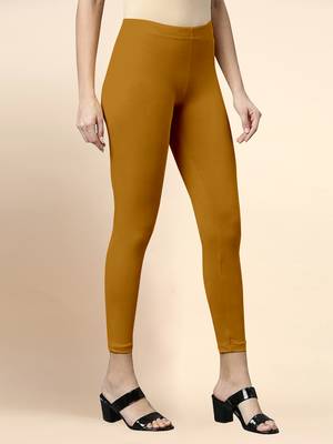 Trendmalls Microfiber elastane stretch soft cropped leggings with ultrasoft waistband 3