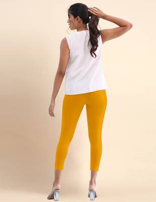 Trendmalls Microfiber elastane stretch soft cropped leggings with ultrasoft waistband 2