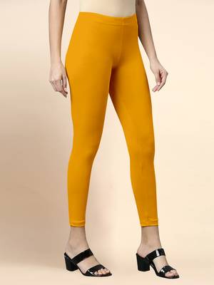Trendmalls Microfiber elastane stretch soft cropped leggings with ultrasoft waistband 3