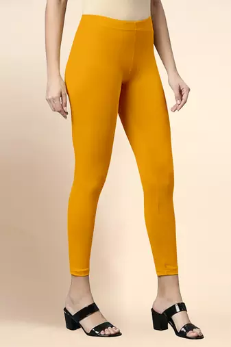 Microfiber elastane stretch soft cropped leggings with ultrasoft waistband