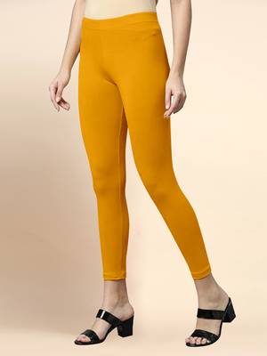 Trendmalls Microfiber elastane stretch soft cropped leggings with ultrasoft waistband 4