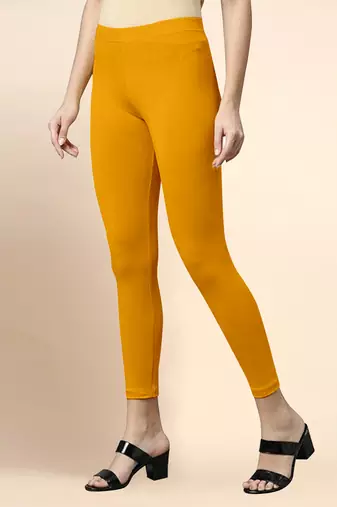 Microfiber elastane stretch soft cropped leggings with ultrasoft waistband