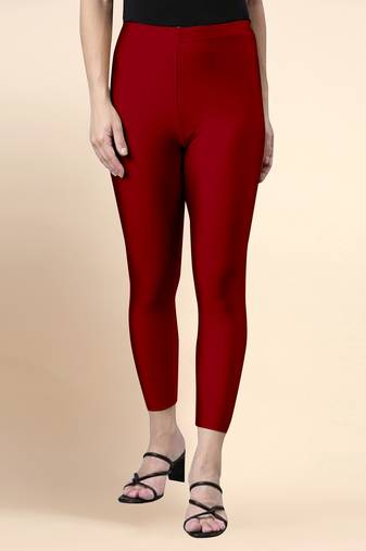 Trendmalls Microfiber elastane stretch soft cropped leggings with ultrasoft waistband