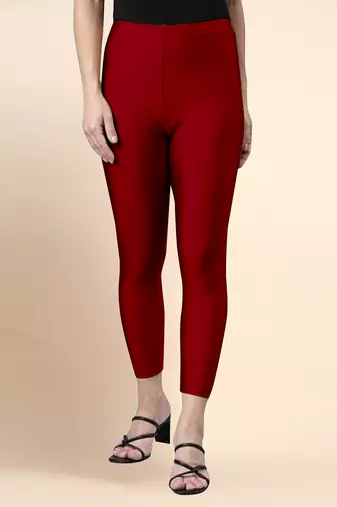 Trendmalls Microfiber elastane stretch soft cropped leggings with ultrasoft waistband