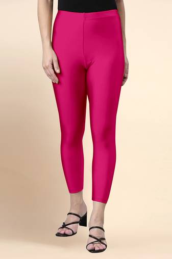 Microfiber elastane stretch soft cropped leggings with ultrasoft waistband