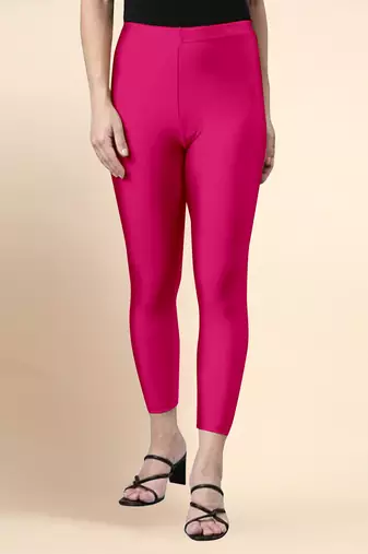 Microfiber elastane stretch soft cropped leggings with ultrasoft waistband