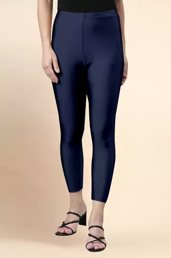 Microfiber elastane stretch soft cropped leggings with ultrasoft waistband