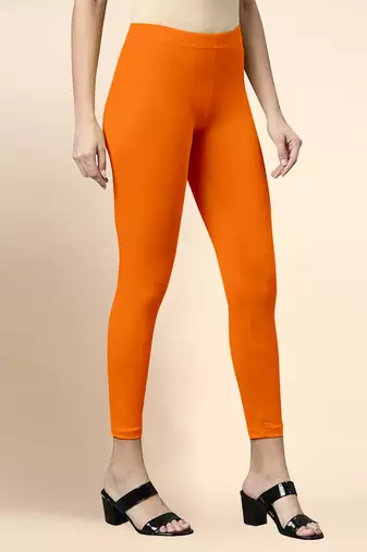 Microfiber elastane stretch soft cropped leggings with ultrasoft waistband