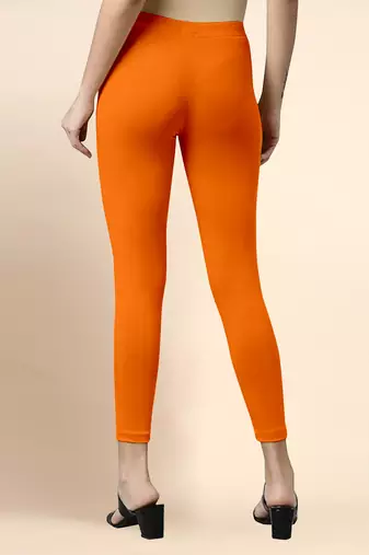 Microfiber elastane stretch soft cropped leggings with ultrasoft waistband
