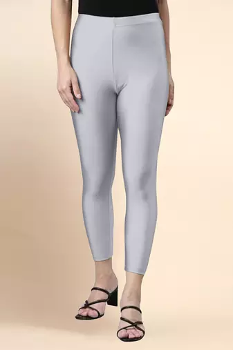 Microfiber elastane stretch soft cropped leggings with ultrasoft waistband