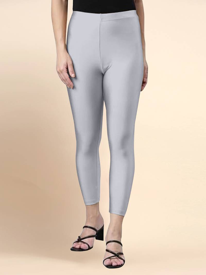 Microfiber elastane stretch soft cropped leggings with ultrasoft waistband
