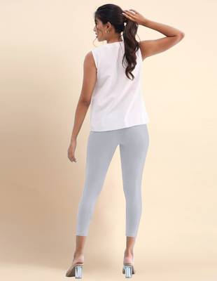 Trendmalls Microfiber elastane stretch soft cropped leggings with ultrasoft waistband 2
