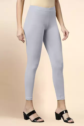 Microfiber elastane stretch soft cropped leggings with ultrasoft waistband