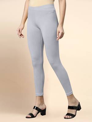 Trendmalls Microfiber elastane stretch soft cropped leggings with ultrasoft waistband 4
