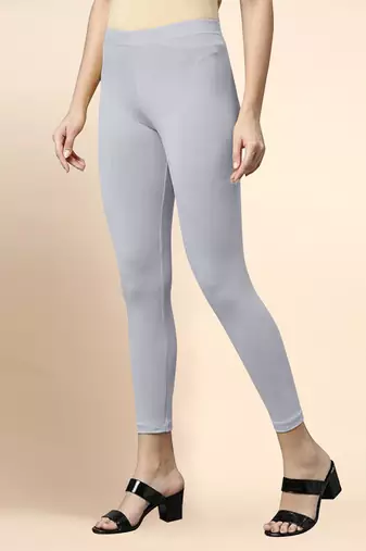 Microfiber elastane stretch soft cropped leggings with ultrasoft waistband