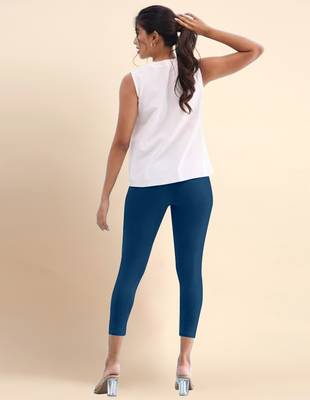 Trendmalls Microfiber elastane stretch soft cropped leggings with ultrasoft waistband 2