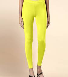 Microfiber elastane stretch soft ankle length leggings with ultrasoft waistband