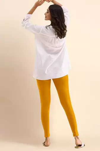 Trendmalls Microfiber elastane stretch soft ankle length leggings with ultrasoft waistband