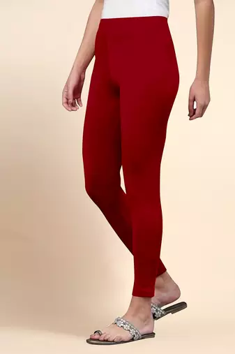 Microfiber elastane stretch soft ankle length leggings with ultrasoft waistband