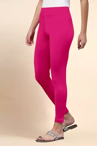 Microfiber elastane stretch soft ankle length leggings with ultrasoft waistband
