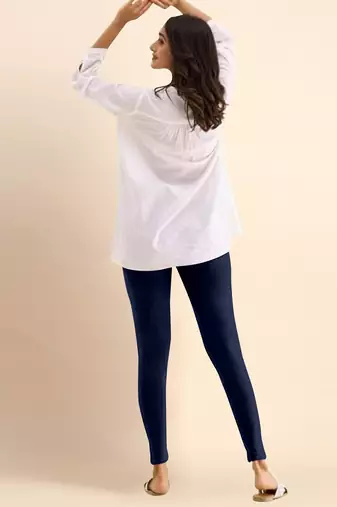 Microfiber elastane stretch soft ankle length leggings with ultrasoft waistband