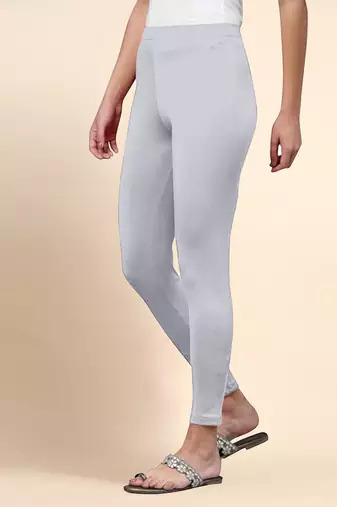 Microfiber elastane stretch soft ankle length leggings with ultrasoft waistband