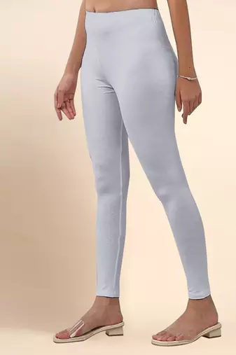 Microfiber elastane stretch soft ankle length leggings with ultrasoft waistband