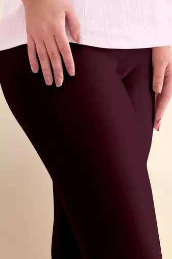 Microfiber elastane stretch soft churidar length leggings with ultrasoft waistband