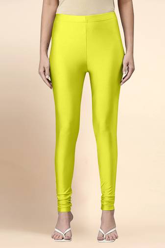 Microfiber elastane stretch soft churidar length leggings with ultrasoft waistband