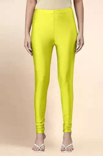 Microfiber elastane stretch soft churidar length leggings with ultrasoft waistband