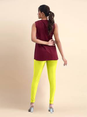 Trendmalls Microfiber elastane stretch soft churidar length leggings with ultrasoft waistband 2