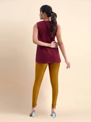 Trendmalls Microfiber elastane stretch soft churidar length leggings with ultrasoft waistband 2
