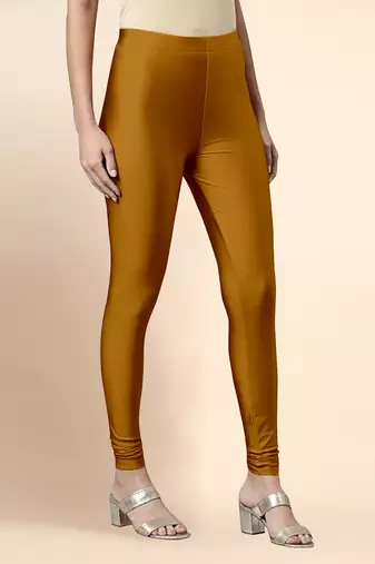 Microfiber elastane stretch soft churidar length leggings with ultrasoft waistband