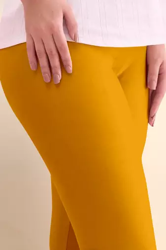 Microfiber elastane stretch soft churidar length leggings with ultrasoft waistband