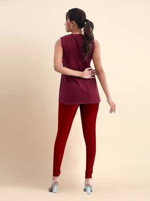 Trendmalls Microfiber elastane stretch soft churidar length leggings with ultrasoft waistband 2