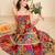 Women pink geometric print cotton flared strappy dress