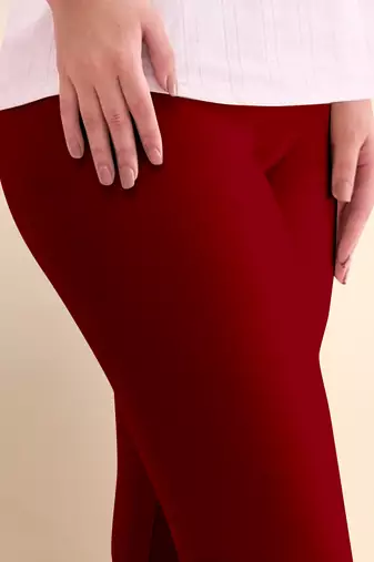 Microfiber elastane stretch soft churidar length leggings with ultrasoft waistband