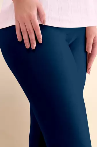 Microfiber elastane stretch soft churidar length leggings with ultrasoft waistband