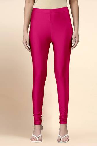 Microfiber elastane stretch soft churidar length leggings with ultrasoft waistband