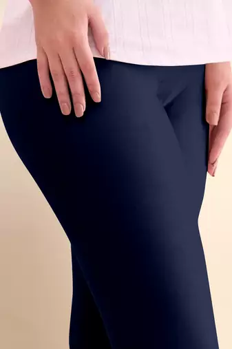 Microfiber elastane stretch soft churidar length leggings with ultrasoft waistband