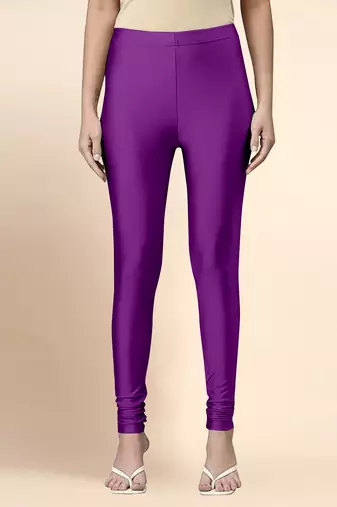 Microfiber elastane stretch soft churidar length leggings with ultrasoft waistband