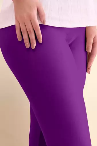 Microfiber elastane stretch soft churidar length leggings with ultrasoft waistband