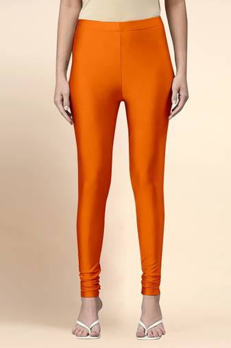 Microfiber elastane stretch soft churidar length leggings with ultrasoft waistband