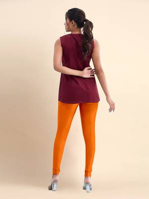 Trendmalls Microfiber elastane stretch soft churidar length leggings with ultrasoft waistband 2
