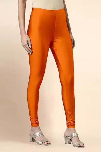 Microfiber elastane stretch soft churidar length leggings with ultrasoft waistband