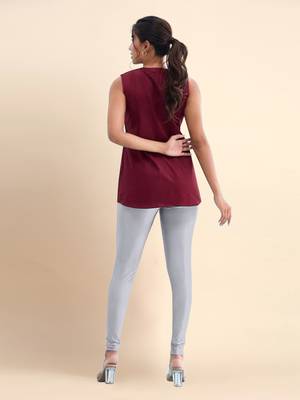 Trendmalls Microfiber elastane stretch soft churidar length leggings with ultrasoft waistband 2