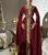 Royal Maroon Embroidered Moroccan Stitched Kaftan with Golden Handwork & Cape Sleeves