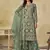 Sea green embroidered sequins work net palazzo kameez